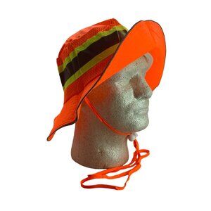 Ironwear 1271-O Reflective Booney Construction Hat PPE Costume Orange Mesh Adult